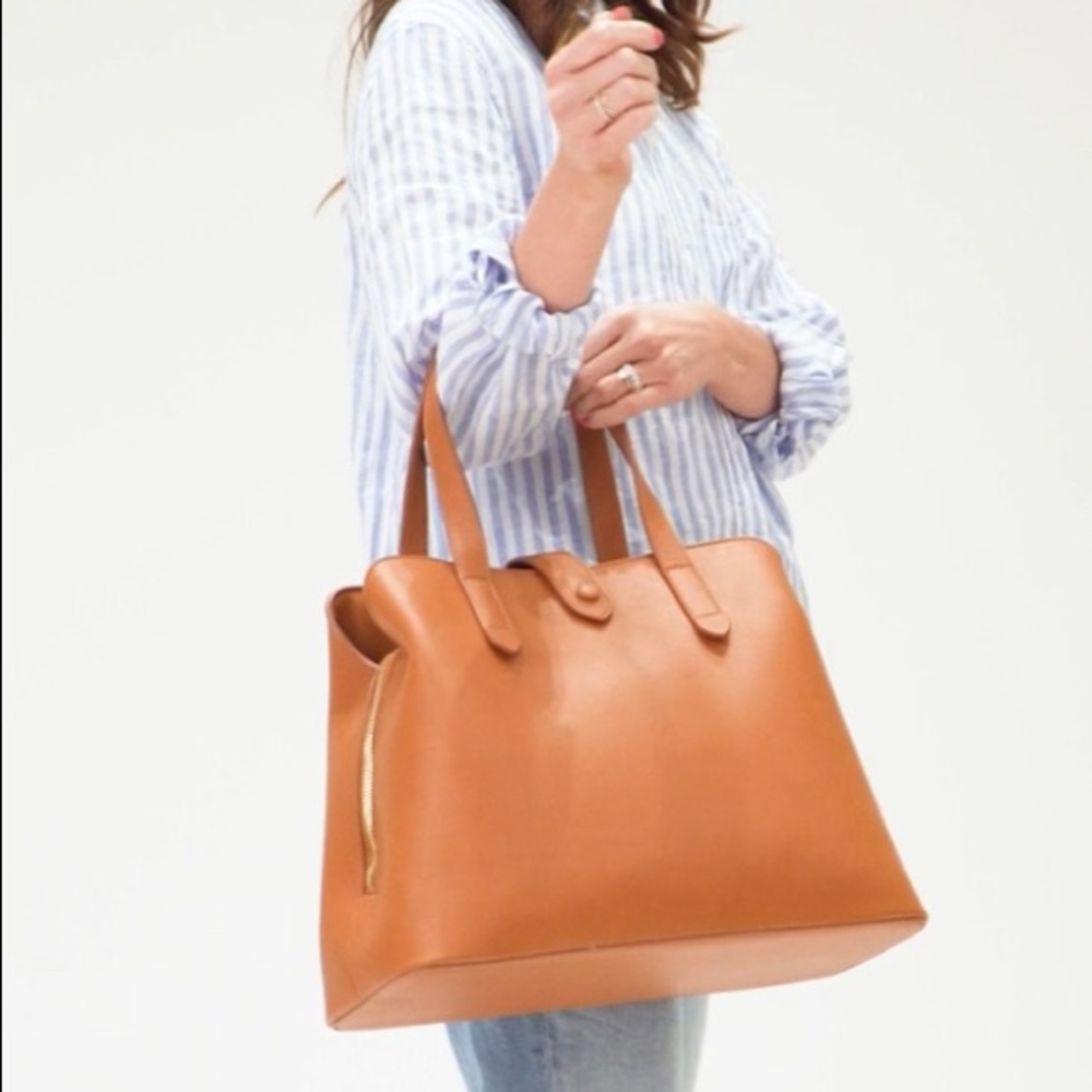 NWT premium matte faux leather Satchel Bag + dust bag